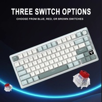 Clavier mécanique HX-JX11 personnalisé en gros, anti-ghosting, 81 touches, monté sur joint, 75 %, USB, avec bouton de réglage, éclairage, étanche, ergonomique pour le gaming
