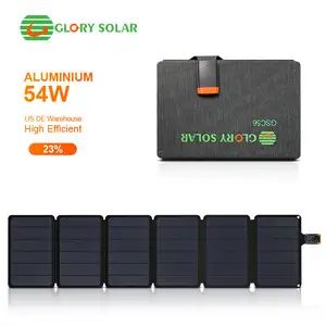 Glory Solar Mono Crystalline 56w Backpack Power Charging Port Portable Light Folding Solar Panels For Phone USB