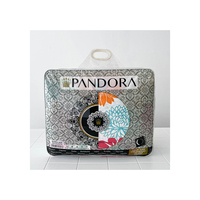 Sac d'emballage pour literie avec logo personnalisé, rouge, écologique, pour usage agricole, avec poignée renforcée, cadre en fil d'acier durable, en PVC transparent pour couette