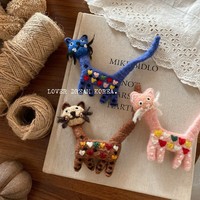 Broche en feutre de laine mignonne style esthétique coréenne, animaux faits main (chat, chien, lapin), pour vêtements et sacs, accessoire féminin de niche