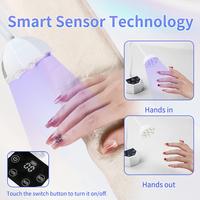 Vente flash Lampe à ongles UV LED sans fil professionnelle de bureau rechargeable à gel UV, 9 LED, induction automatique