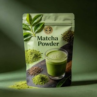 Sachets d'emballage personnalisés pour poudre de matcha, en aluminium alimentaire, refermables, anti-lumière, pour lait et aliments pour animaux de compagnie