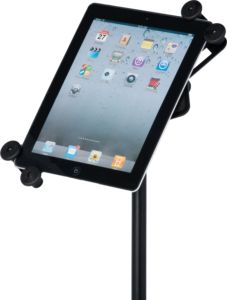 QUIK LOK - LPH/007, <b>Tablet</b> <b>Stand</b>, Heavy Duty Steel, 360 Adjustable Aluminum Holder, Adjustable Height (65-146 Cm), Matte Black - Product Image 6