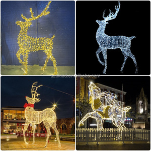 3M 4m 5m al aire libre LED grande iluminado Navidad Santa librando en renos adornos navideños para <span class=keywords><strong>exterior</strong></span> - Product Image 5