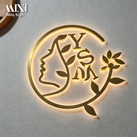 Lettres en acier inoxydable rétroéclairées personnalisées, enseigne en métal acrylique, signalétique lumineuse LED, enseignes murales pour salon de coiffure