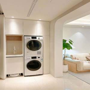 Custom Balcony <b>Cabinet</b> <b>Door</b> <b>Washing</b> Wood <b>Cabinet</b> for <b>Washing</b> <b>Machine</b> - Product Image 1