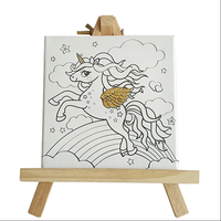 Non toxique bonne qualité bois de pin forme carrée coton Mini taille bricolage toile de peinture étirée