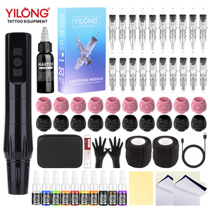 Kit de stylo à tatouer Yilong avec aiguilles, encre, gants et cartouche pour tatouage capillaire - Product Image 1