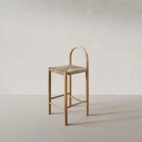 Tabouret de bar sans accoudoirs en rotin vintage, style nordique, en bois massif tressé, Wabi Sabi minimaliste, pour la maison, l'îlot de cuisine, SHANMU