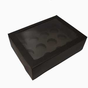 Hot bán 24 cupcake hộp giấy trắng với cửa sổ rõ ràng TOP cao cấp bao bì <span class=keywords><strong>Glossy</strong></span>/Matt cán thực phẩm an toàn dùng một lần - Product Image 4