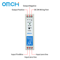 Alimentation DC à découpage sur rail DIN OMCH MDR-20-5/12/24 20W 5V 4A 12V 1.67A 24V 1A 100-240VAC 50/60Hz simple 220V pour LED industrielle