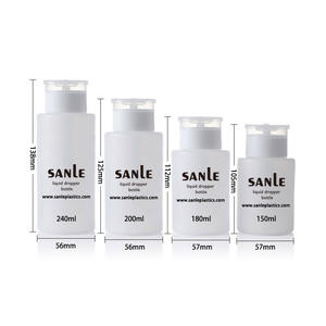 دفع إلى أسفل فارغة مضخة موزع زجاجات بلاستيكية PE مستحضرات تجميل زجاجة قابلة للقفل لطلاء الأظافر الكحول ، الأسيتون - Product Image 6