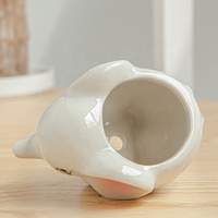 Mini-pots de fleurs en céramique mignons en forme d'animaux pour plantes succulentes, avec trou de drainage, pour jardin, maison et bureau