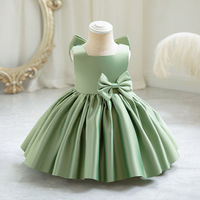 Robe de princesse sans manches pour filles avec nœud décoratif, idéale pour le 1er anniversaire, demoiselle d'honneur, mariage ou spectacle