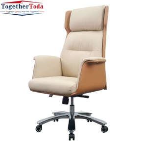Fauteuil de Direction Ergonomique de Luxe en Cuir PU, Fauteuil Club Confortable en Cuir Marron, Chaise de Bureau Pivotante en Cuir Synthétique pour le Bureau - Product Image 6