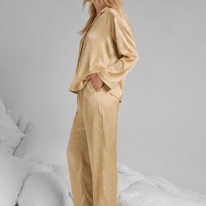 Ensemble de pyjama en soie glacée pour femme, doux, <span class=keywords><strong>sexy</strong></span>, vêtements de détente de luxe, tenue d'intérieur confortable, ensemble deux pièces, vêtements pour femme - Product Image 3