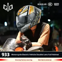 Casque de moto unisexe pour adultes, certifié ECE, coque en ABS, double visière, toutes saisons, léger, intégral, réglable, sécurité en conduite