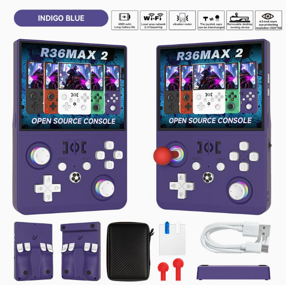R36MAX 2 Popular Gaming Products 4000mah Battery 4.5inch Screen 64GB WIFI Function 64Bitdo Quad Core Handheld Video Game Console