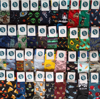 Chaussettes Fantaisie pour Hommes, Imprimées Intégralement, Logo Personnalisé, Fruits, Animaux, Alimentation, Nouveauté, Multistyles, Faible QMC et Économiques