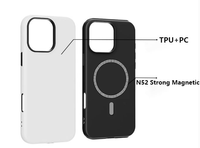 Coque de téléphone vierge 3D 2-en-1 pour sublimation avec aimant N52 pour iPhone 17 Pro Max, coque arrière en PC imprimable pour presse à chaud – Vente en gros
