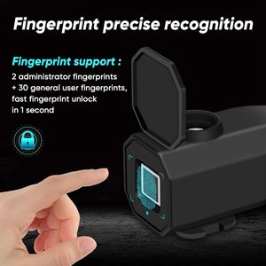 Yh3239 फिंगरप्रिंट अनलॉक बाइक लॉक, रिचार्जेबल बैटरी, माउंटेन बाइक लॉक, फोन रिमोट लॉक से कनेक्ट हो सकता है। - Product Image 6