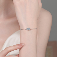 Pulsera de tenis de plata de ley 925 con moissanita de corte princesa, doble piedra, ajustable, chapada en rodio, hipoalergénica, regalo de lujo