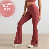 Pantalon de yoga évasé taille haute style européen et américain, décontracté, long, uni, qui rehausse les hanches, pour femme, anti-transpiration