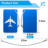 Étiquettes à bagages personnalisées, logo gravé au laser, impression, alliage d'aluminium, étiquette à bagages pour avion, étiquettes de sac à main de voyage portables avec anneau en fil métallique