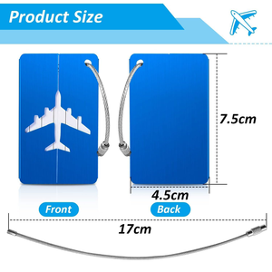 <span class=keywords><strong>Étiquettes</strong></span> à <span class=keywords><strong>bagages</strong></span> personnalisées, logo gravé au laser, impression, alliage d'aluminium, étiquette à <span class=keywords><strong>bagages</strong></span> <span class=keywords><strong>pour</strong></span> <span class=keywords><strong>avion</strong></span>, <span class=keywords><strong>étiquettes</strong></span> de sac à main de voyage portables avec anneau en fil métallique - Product Image 4
