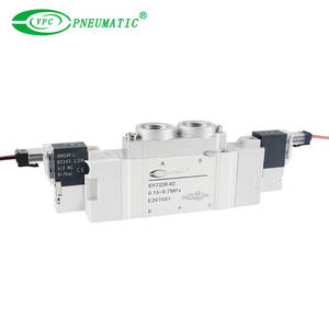 Vanne solénoïde pneumatique à double bobine VPC Custom <span class=keywords><strong>SY7220</strong></span> 5/2 voies, haut débit, 1/4" 3/8", vanne de commande d'air DC24V - Product Image 1