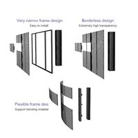 Écran LED couleur haute résolution 80 % transparent P3.91/P7.8 pour affichage vidéo en verre intérieur, publicité HD, luminosité 2500 cd, CNC 5
