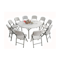 Diseños populares de mesa de comedor plegable para mesa plegable de plástico con patas extraíbles