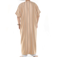 Nouveau Design Broderie Manches Courtes, Robe Traditionnelle Marocaine, Qamis Islamique Musulman Thobe Jalabiya Boubou pour Hommes