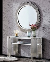 Nouvelle Arrivée Chine Vente en Gros Table Console Moderne Dorée Elliptique Entrée Salon Plateau Marbre Acier Inoxydable Mobilier Maison