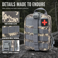 Trousse de premiers secours tactique en tissu Oxford 600D avec fermeture éclair et pochette utilitaire pour la maison, la voiture et les activités de plein air