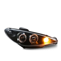 Ensemble de Phares Cerclés Angel Eyes à LED pour Peugeot 206, Modèle 04-08, Modernisation et Amélioration