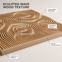 Panneau mural acoustique en bois massif gravé en 3D avec texture ondulée, certifié FSC, décoration murale moderne personnalisée pour hôtel et commerce