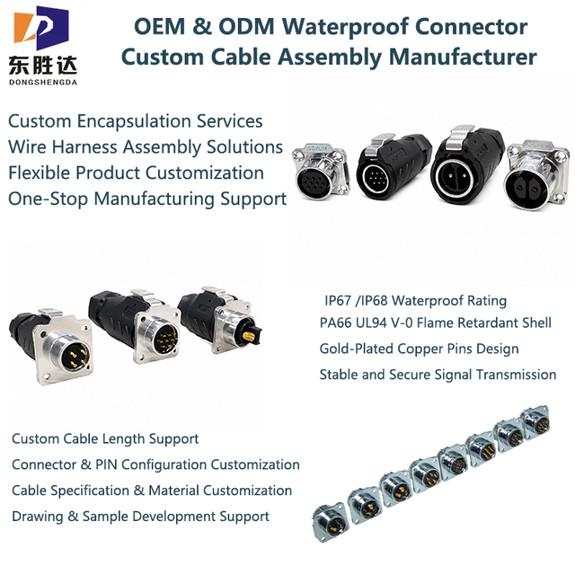 Reusable Circular Waterproof Connector IP68 5000+ Mating Cycles Industrial Heavy Duty Plug OEM Factory Supplier