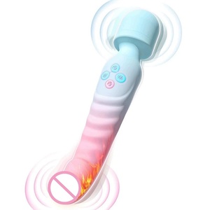 Masseur vibrant coloré en silicone pour femmes, chauffant, double moteur, 7 modes de vibration, rechargeable, mini baguette et ensemble de balles vibrantes - Product Image 3