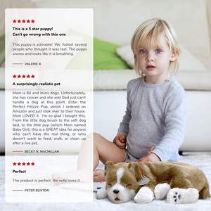 Gerçekçi gerçekçi dolması interaktif Pet oyuncak arkadaşı Pet çukur boğa köpek ile 100% el işi sentetik kürk köpek - Product Image 6