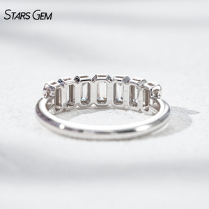 Anillo de Diamante de Laboratorio, Oro de 14k, Diamante Cultivado en Laboratorio DEF VS, Corte Esmeralda, Anillos de Boda, Anillo de Aniversario, Anillo de Eternidad - Product Image 6