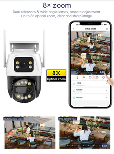 กล้องวงจรปิดไร้สาย ICsee 9MP แบบ PTZ สำหรับภายนอกอาคาร เลนส์คู่ พร้อมระบบติดตามความปลอดภัย กล้องเน็ตเวิร์ก <span class=keywords><strong>IP</strong></span> แบบมินิ 6MP เลนส์คู่ รองรับ WiFi - Product Image 3