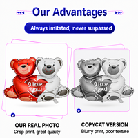 Ballon en Mylar BLN Saint-Valentin « Je t'aime » en forme de cœur, motif ours couple dessin animé s'embrassant, pour demande en mariage romantique, cadeau d'anniversaire, décoration
