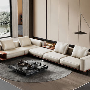 Excelente Relación Calidad-Precio, Sofá Seccional en Forma de L de Cuero Genuino de Alta Gama con Diseño Italiano Moderno y Asientos Suaves - Product Image 3