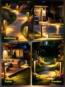 Lampes solaires de paysage 3CCT IP65, lampadaires extérieurs étanches en métal avec allumage automatique pour allée, patio, pelouse, cour - Product Image 6
