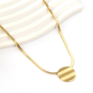 Collier chaîne trombone plaqué or 14K 18K sans danger, avec pendentif simple et mignon en acier inoxydable, colliers initiaux pour femmes - Product Image 5