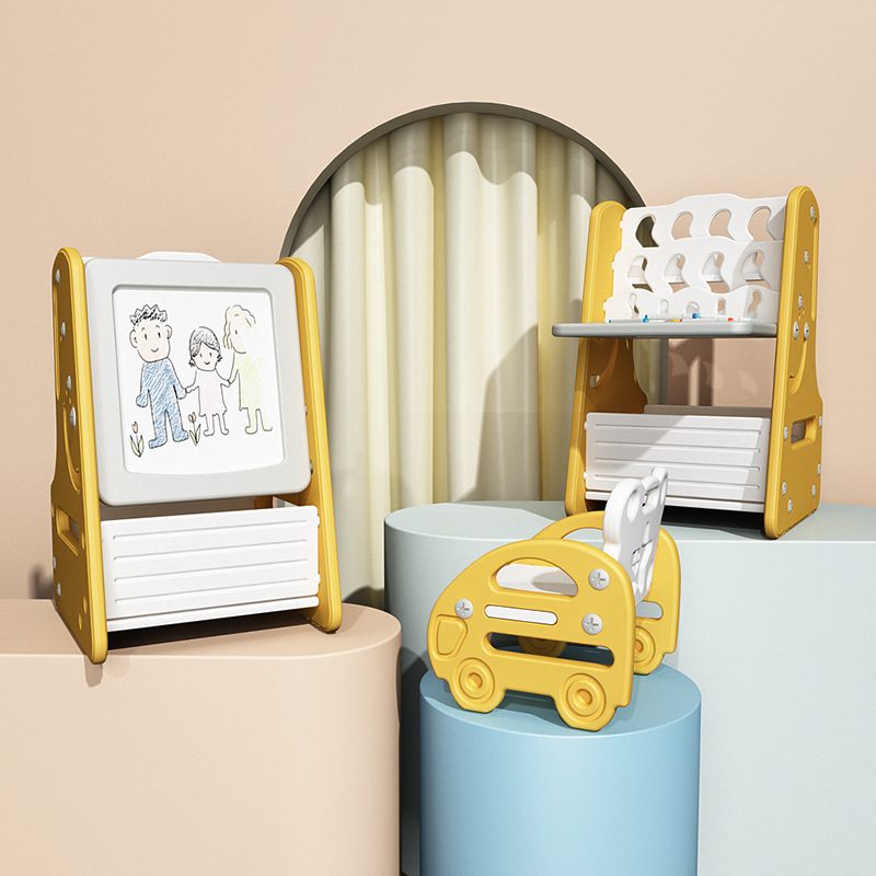 Lemon yellow 3-in-1 drawing board car seat