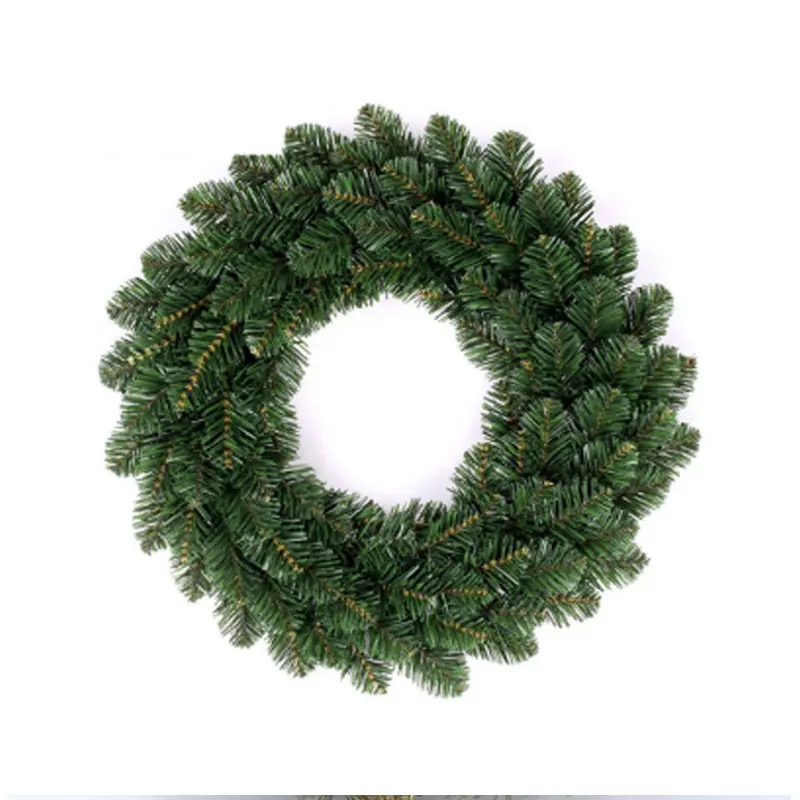 Guirnalda colgante verde al por mayor de fábrica, decoraciones de boda, plantas artificiales, corona de Navidad para decoración de puerta delantera