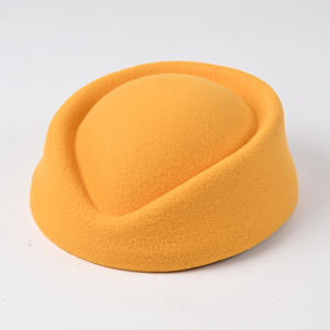 Boina de fieltro de lana, gorra de <span class=keywords><strong>azafata</strong></span>, sombrero de asistente de vuelo, elegante sombrero tipo pillbox para eventos de hotel, espectáculos escénicos, personalizable - Product Image 3