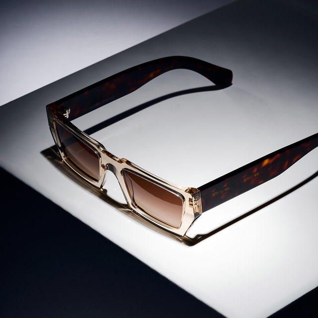 Finewell Luxury Designer Vintage Rectangle PC+CP Frames Shades Wholesale Gradients Lens Custom Logo Sunglasses Women Men
